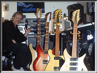 David with his guitars